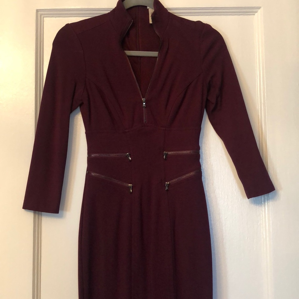 Cache Zipper Detail Dress